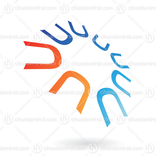 Orange and Blue Logo Icon of Letter U Symbols