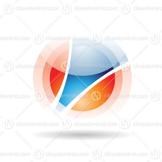 Orange and Blue Orbit Like Sphere Abstract Logo Icon