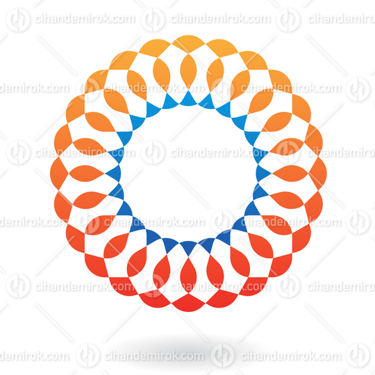 Orange and Blue Ornamental Abstract Round Logo Icon