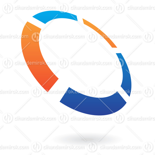 Orange and Blue Perspective Circle Abstract Logo Icon