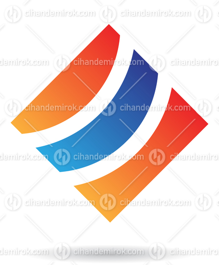 Orange and Blue Sea Waves Logo Icon