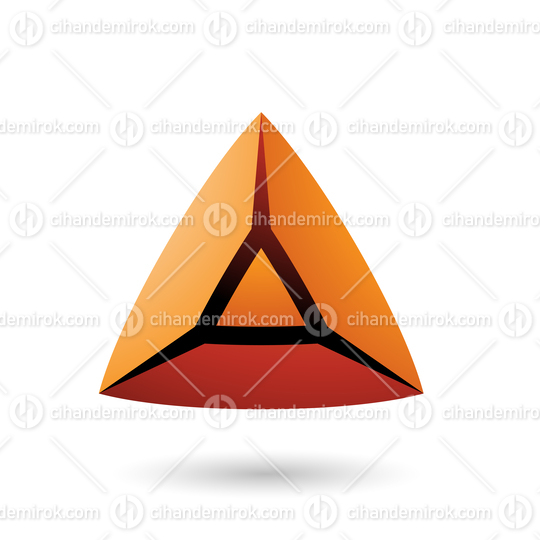 Orange and Bold 3d Pyramid Vector Illustration