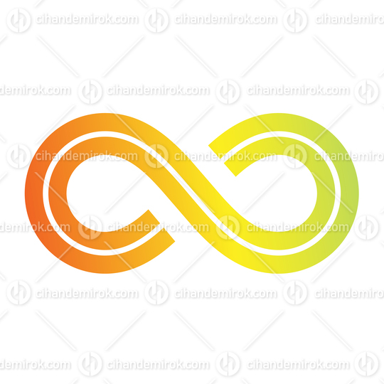 Orange and Green Infinity Symbol with Retro Stripes