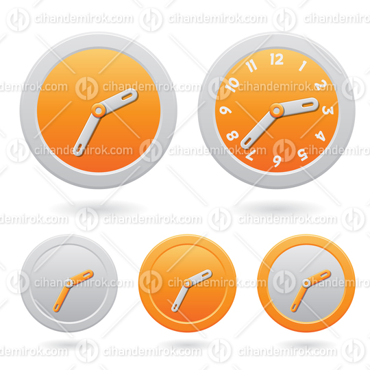 Orange and Grey Modern Analogue Clocks
