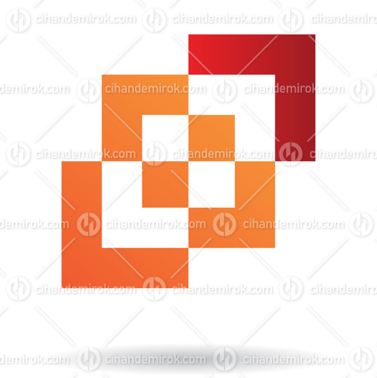 Orange and Red Abstract Intersecting Squares Logo Icon