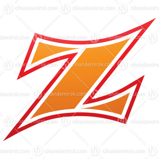 Orange and Red Arc Shaped Letter Z Icon