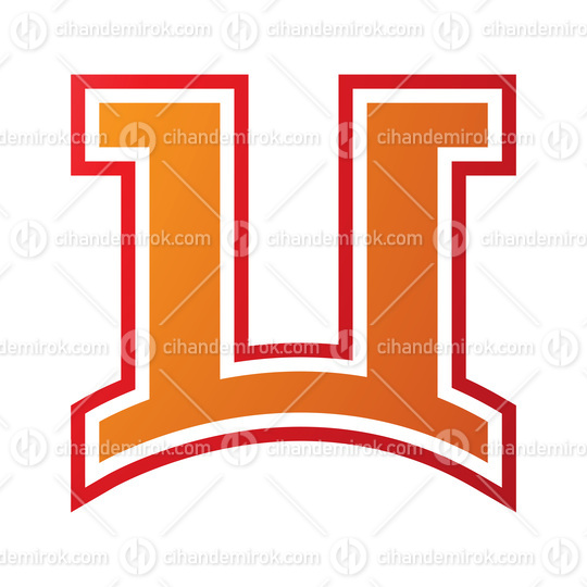Orange and Red Arch Shaped Letter U Icon
