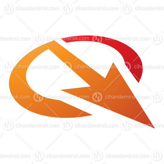 Orange and Red Arrow Shaped Letter Q Icon