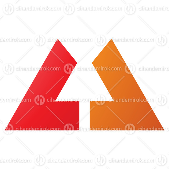 Orange and Red Bold Letter U Icon with Straight Lines