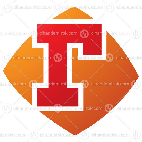 Orange and Red Bulged Square Shaped Letter R Icon