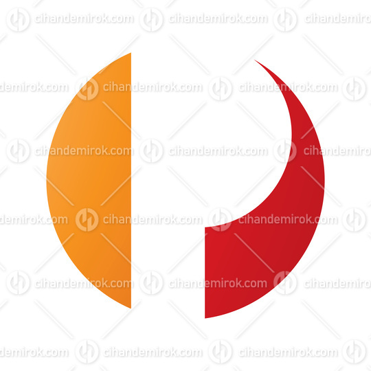 Orange and Red Circle Shaped Letter P Icon