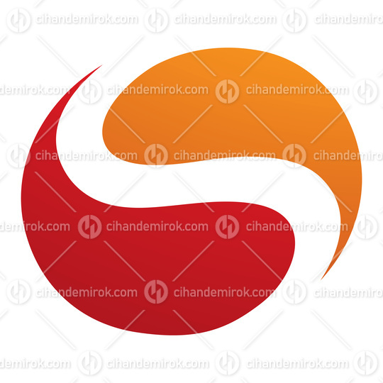Orange and Red Circle Shaped Letter S Icon
