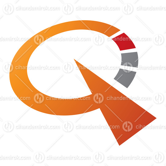 Orange and Red Clock Shaped Letter Q Icon