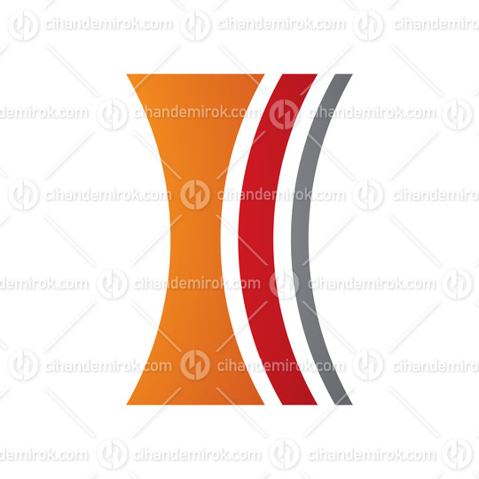 Orange and Red Concave Lens Shaped Letter I Icon