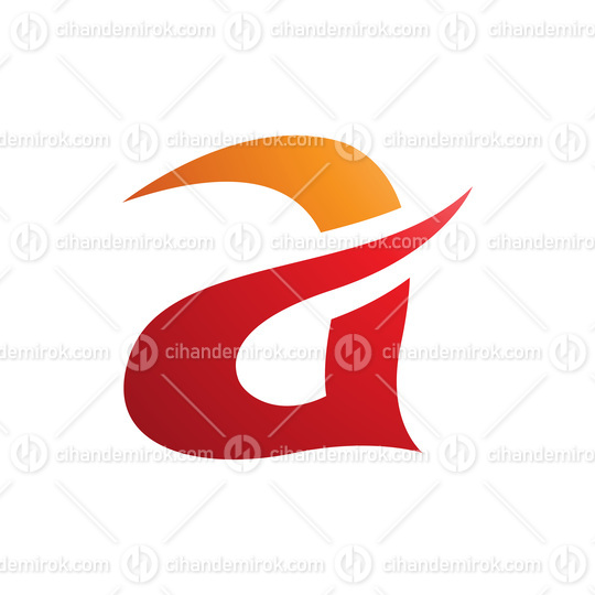Orange and Red Curvy Spikes Letter A Icon