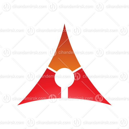 Orange and Red Deflated Triangle Letter A Icon