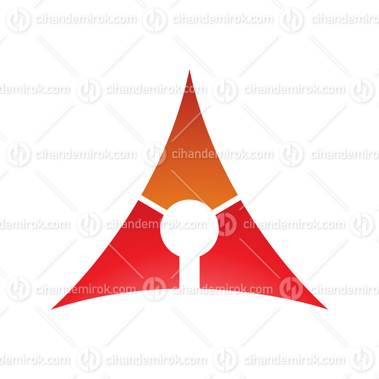 Orange and Red Deflated Triangle Letter A Icon