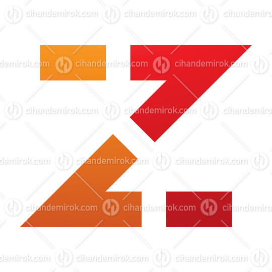 Orange and Red Dotted Line Shaped Letter Z Icon