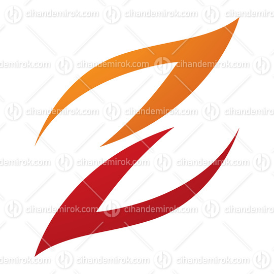 Orange and Red Fire Shaped Letter Z Icon