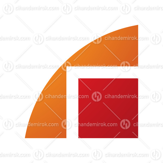 Orange and Red Geometrical Letter R Icon
