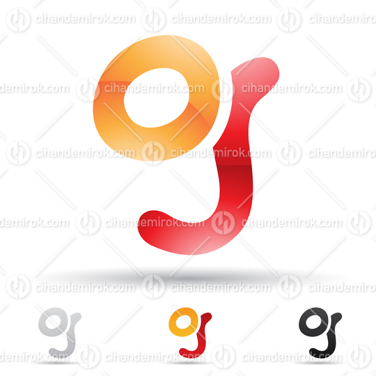Orange and Red Glossy Abstract Logo Icon of Round Comic Letter G