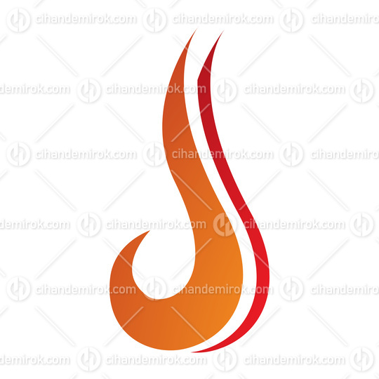 Orange and Red Hook Shaped Letter J Icon