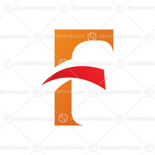 Orange and Red Letter F Icon with Pointy Tips