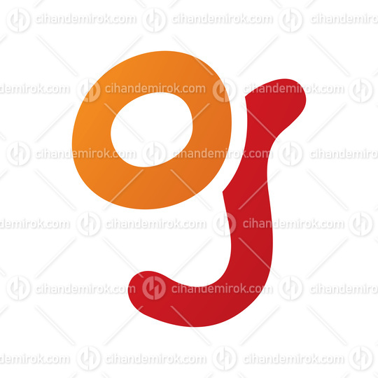 Orange and Red Letter G Icon with Soft Round Lines