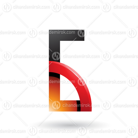 Orange and Red Letter G with a Glossy Quarter Circle