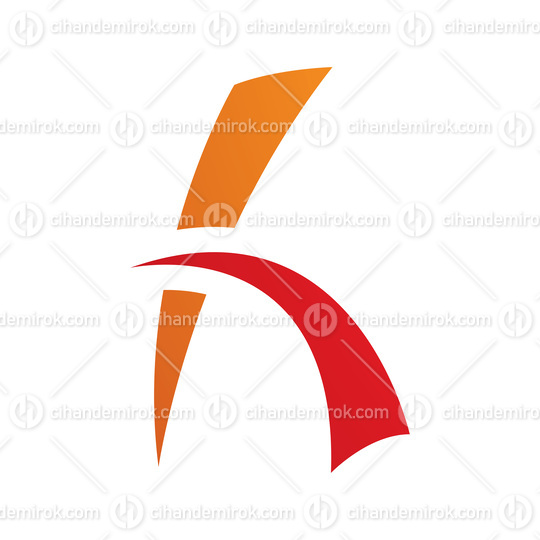 Orange and Red Letter H Icon with Spiky Lines