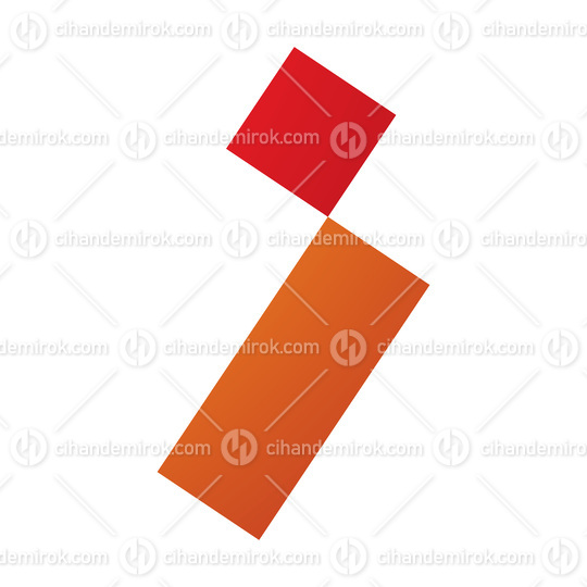 Orange and Red Letter I Icon with a Square and Rectangle