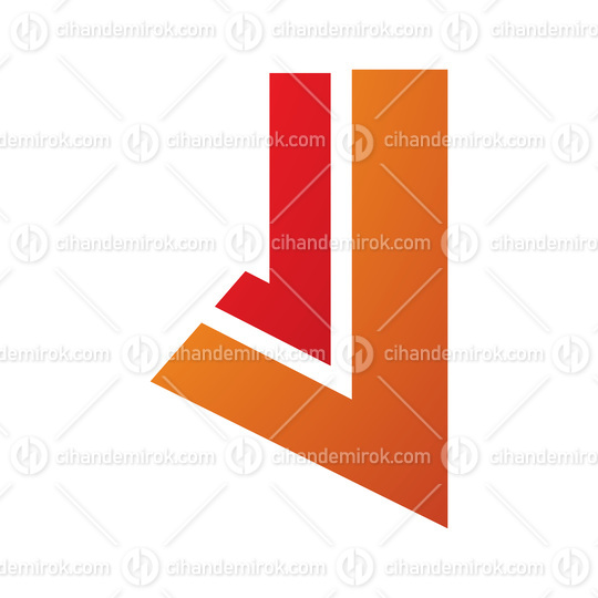 Orange and Red Letter J Icon with Straight Lines