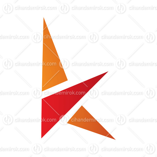 Orange and Red Letter K Icon with Triangles