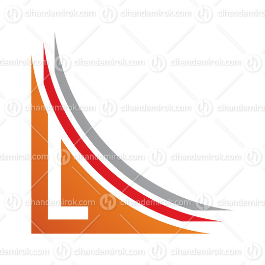 Orange and Red Letter L Icon with Layers