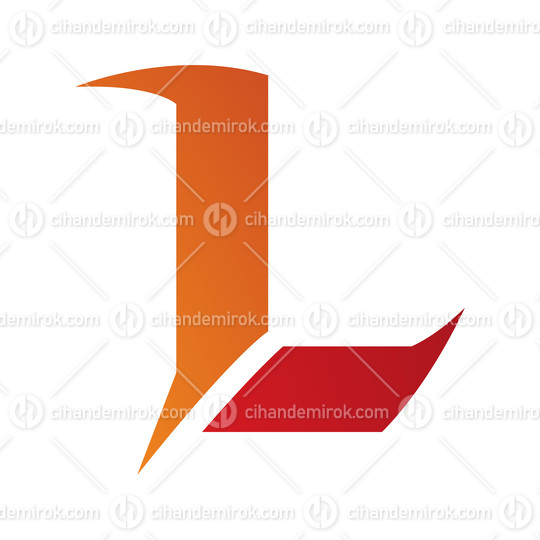 Orange and Red Letter L Icon with Sharp Spikes