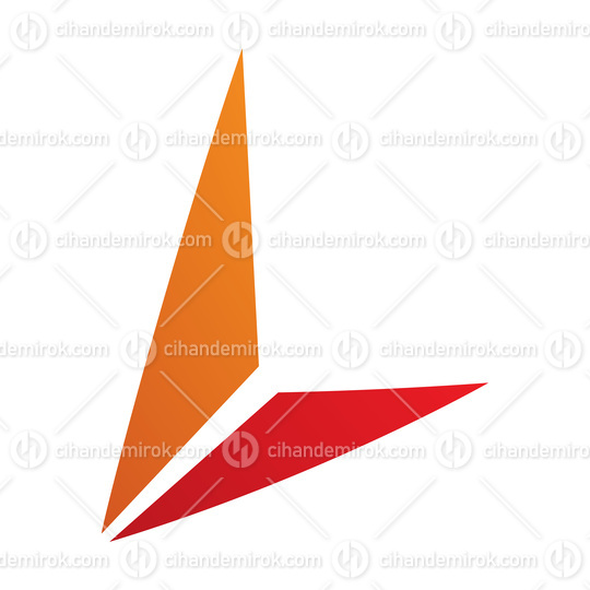 Orange and Red Letter L Icon with Triangles