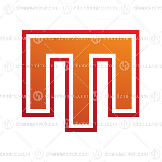Orange and Red Letter M Icon with an Outer Stripe