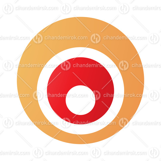 Orange and Red Letter O Icon with Nested Circles
