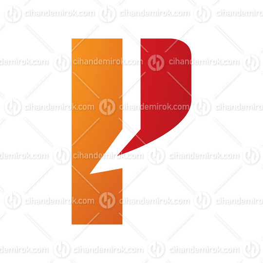 Orange and Red Letter P Icon with a Bold Rectangle