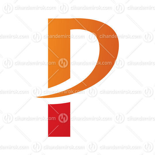 Orange and Red Letter P Icon with a Pointy Tip