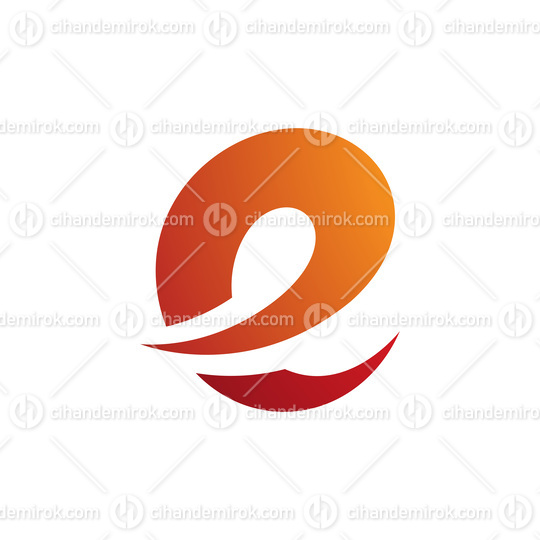 Orange and Red Lowercase Letter E Icon with Soft Spiky Curves