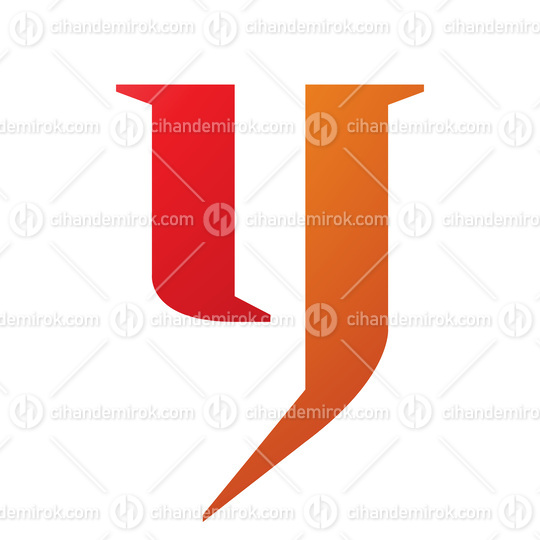 Orange and Red Lowercase Letter Y Icon