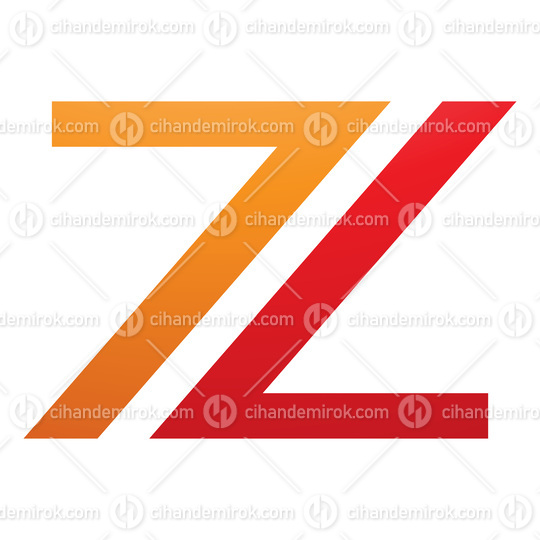 Orange and Red Number 7 Shaped Letter Z Icon