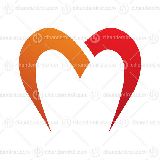 Orange and Red Parachute Shaped Letter M Icon