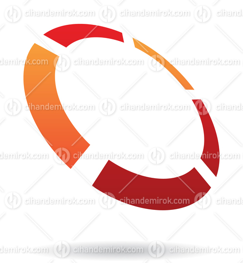 Orange and Red Perspective Circle Abstract Logo Icon