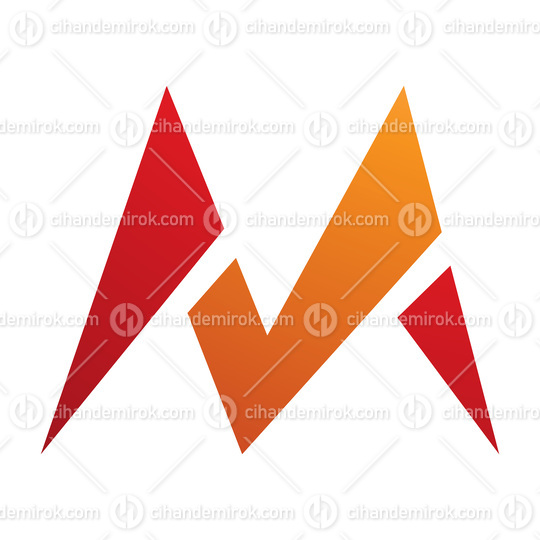 Orange and Red Pointy Tipped Letter M Icon
