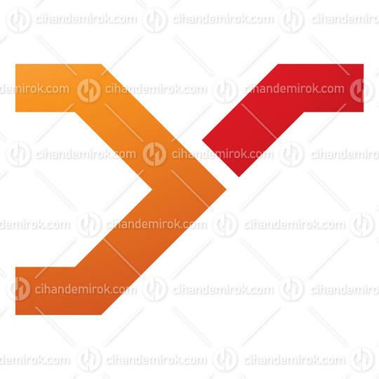 Orange and Red Rail Switch Shaped Letter Y Icon
