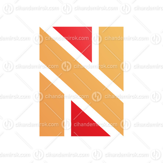 Orange and Red Rectangle Shaped Letter N Icon