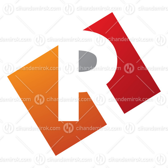 Orange and Red Rectangle Shaped Letter R Icon
