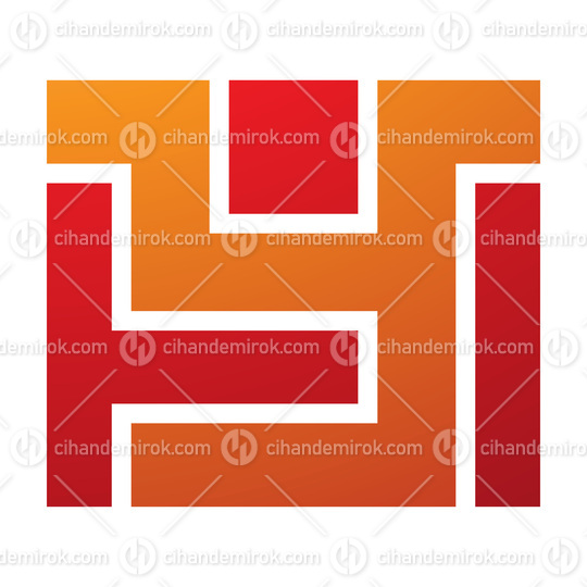 Orange and Red Rectangle Shaped Letter Y Icon
